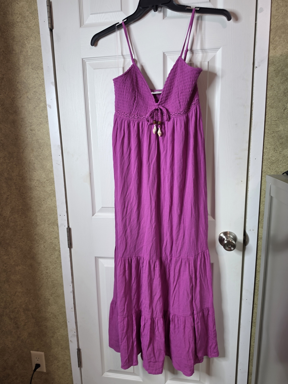 Magenta Spaghetti-Strap Maxi Dress